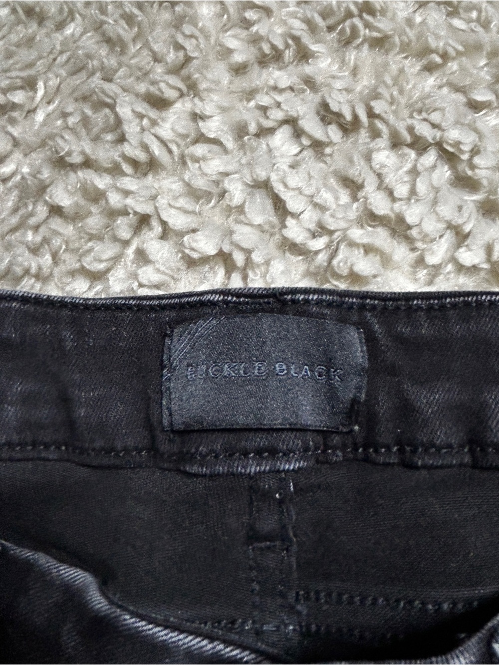 Buckle Black Washed Ankle Skinny Jeans with Frayed Hem - Picture 3 of 5